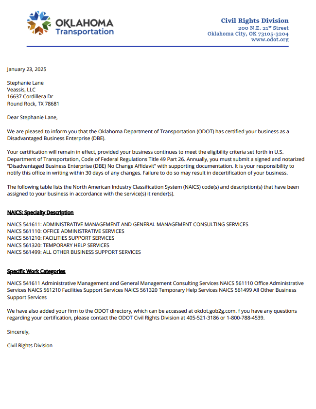 Diversity Certification