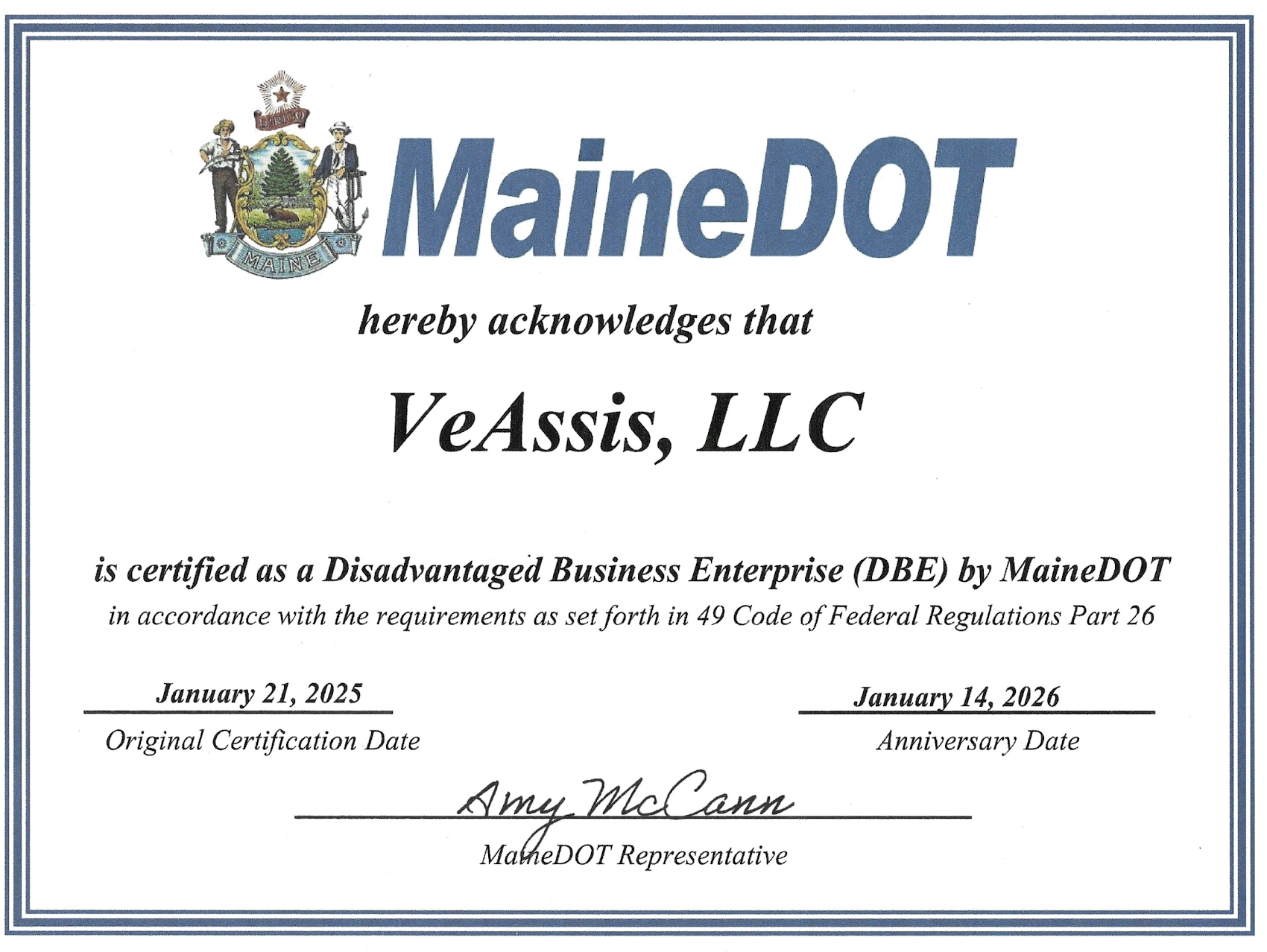 Diversity Certification